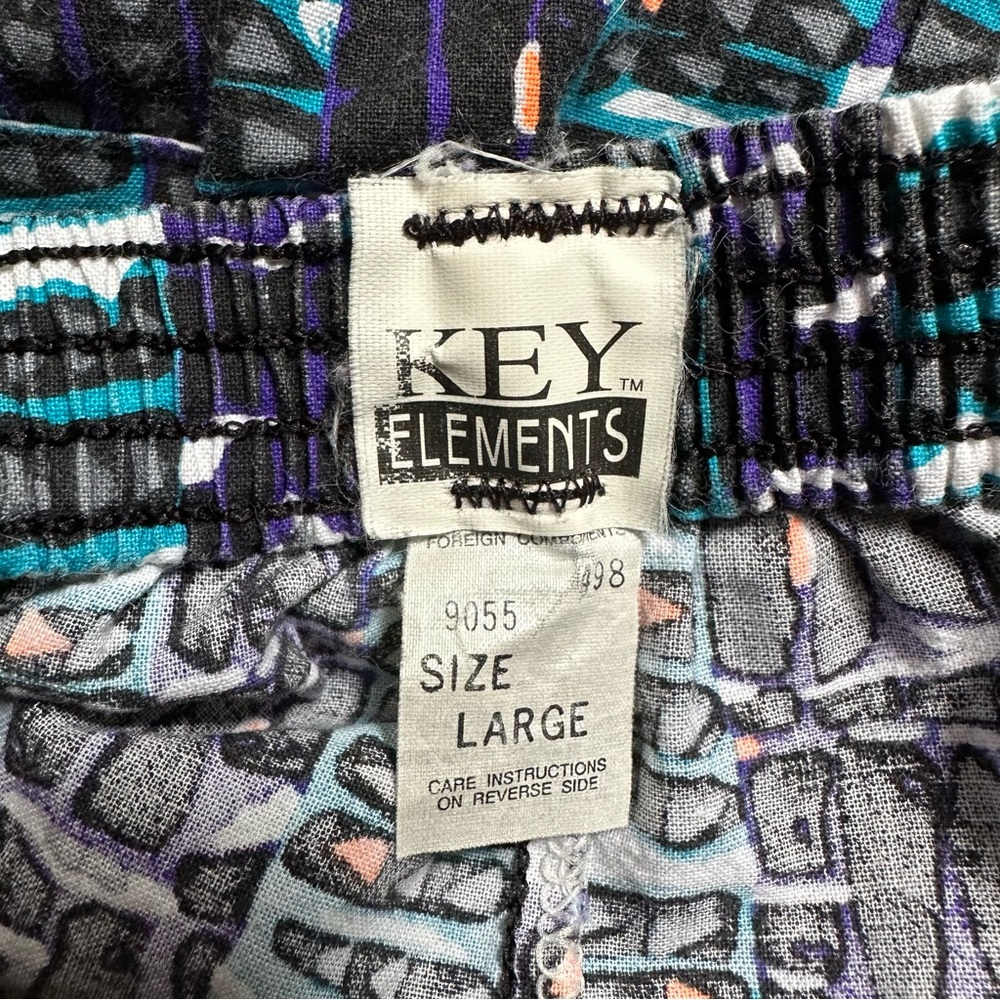 Vtg Y2k Key Elements Abstract Pattern Men's Cotto… - image 6